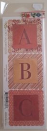 Alfabet kaartjes rood,die cut  (div029)