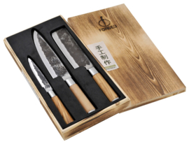 Olive Forged 3-part Kitchen Knife Set / 3-delige Keukenmessenset