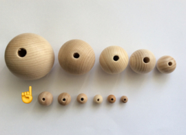 Blank houten kraal 60 mm.