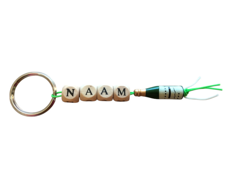 Naamsleutelhanger champagnefles