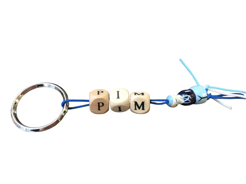 Naamsleutelhanger boer blauw