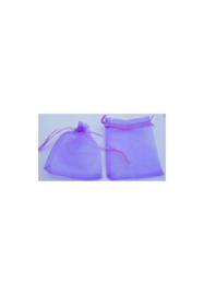 Stoffen cadeautasjes organza lilapaars