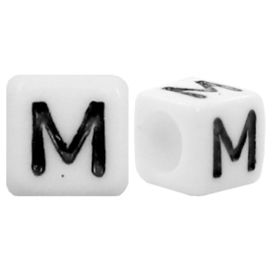 Acryl letterkraal wit M (vierkant)
