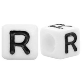Acryl letterkraal wit R (vierkant)