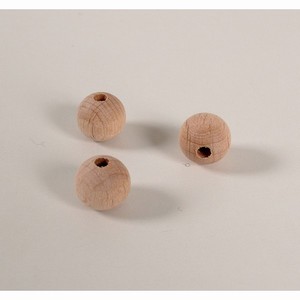 Blank houten kraal 12 mm.