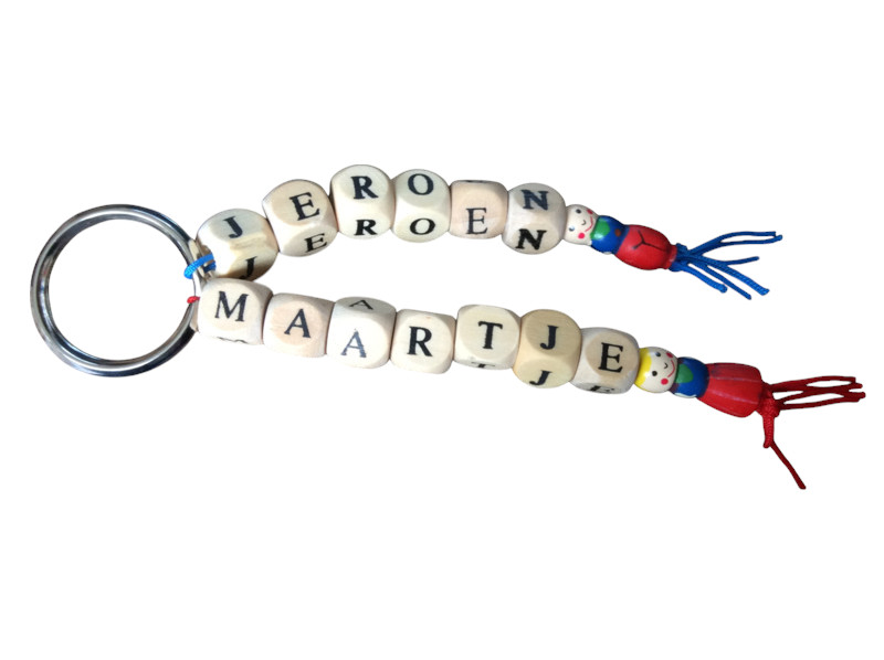 Naamsleutelhanger boer en boerin (rood)