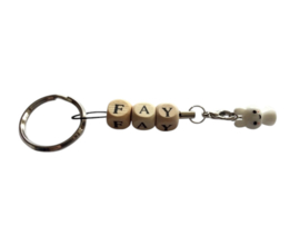 Naamsleutelhanger konijn wit