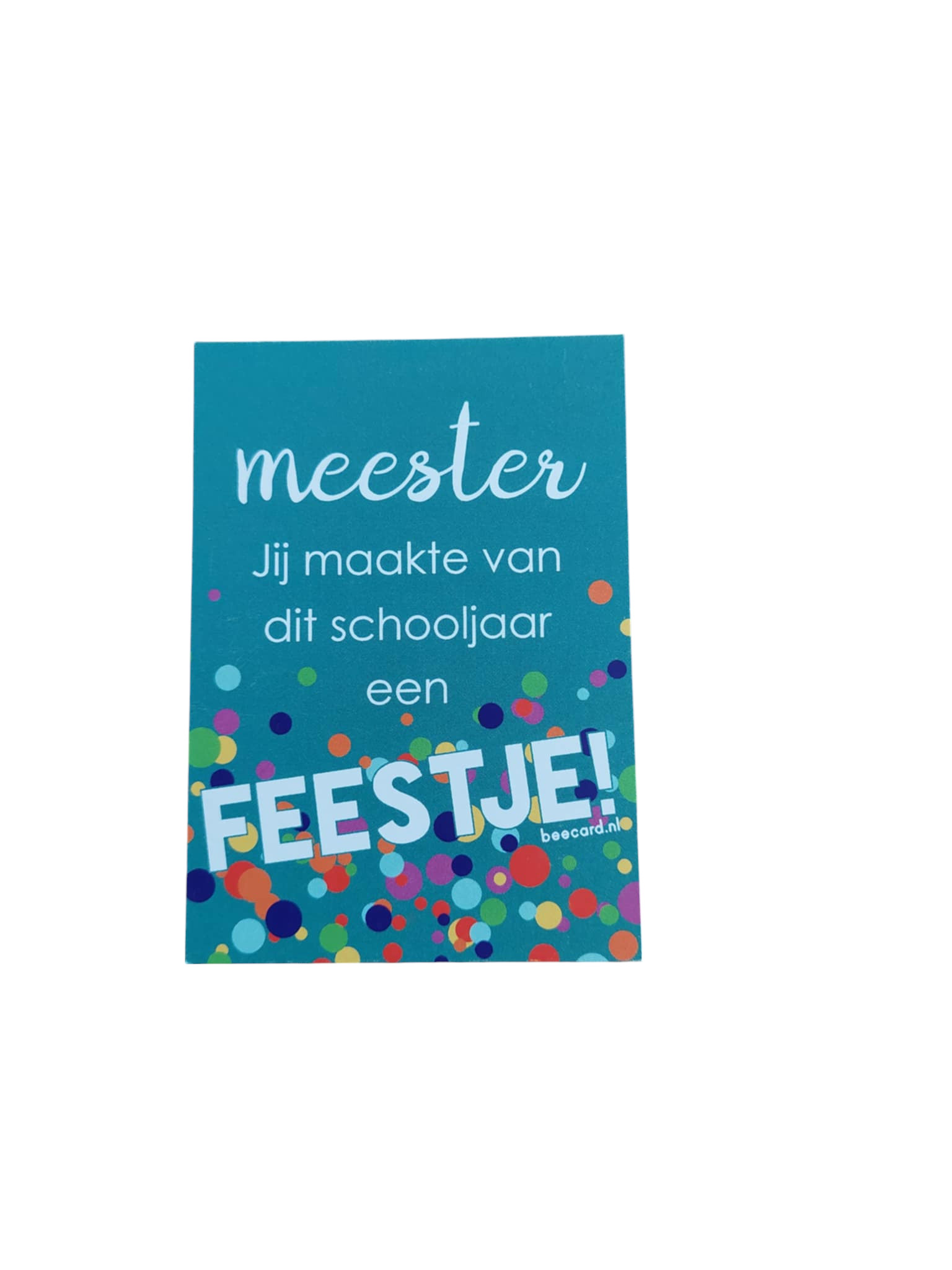 meester jij maakte van dit schooljaar een FEESTJE! kaartje