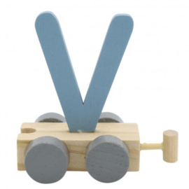 Treinletter V blauw