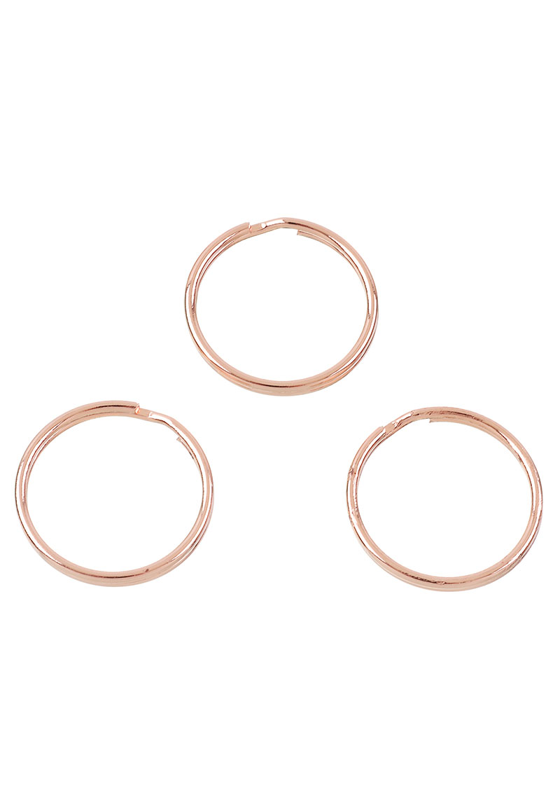 Metalen sleutelhangerring rose/goudkleur 30 mm.