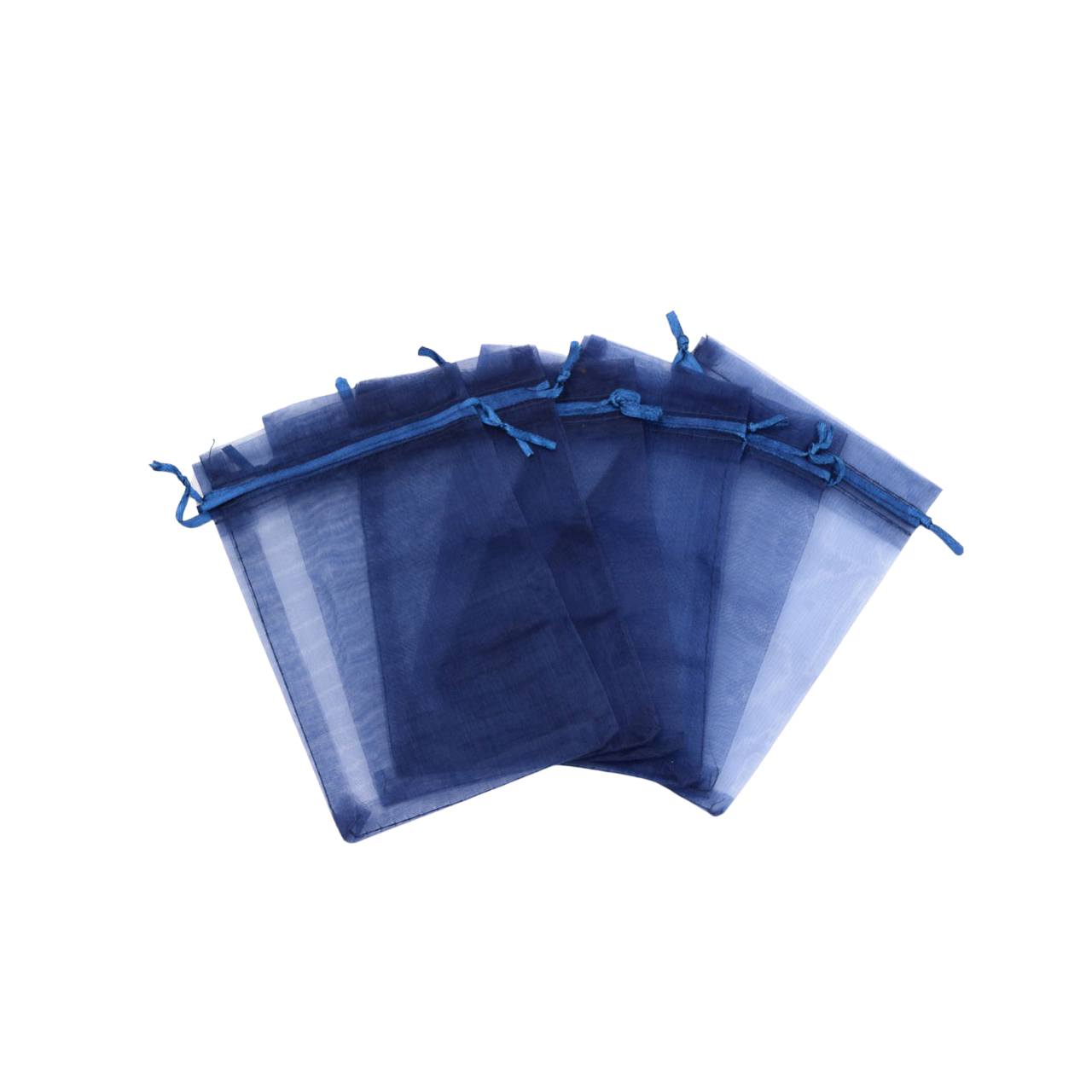 Organza zakje donker blauw 12 x 9 cm.