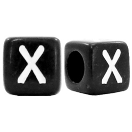 Acryl letterkraal zwart X  (vierkant)