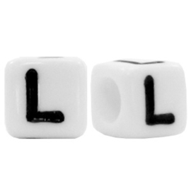 Acryl letterkraal wit L (vierkant)