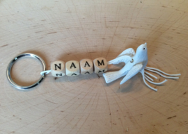 Naamsleutelhanger duif