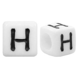 Acryl letterkraal wit H (vierkant)