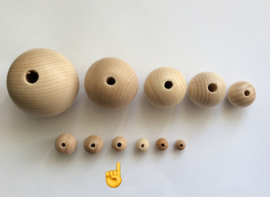 Blank houten kraal 18 mm.