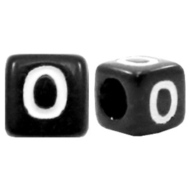 Acryl letterkraal zwart O  (vierkant)