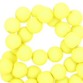 8 mm kraal van acryl sunny fluor yellow - 25 stuks