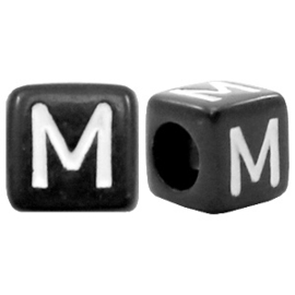 Acryl letterkraal zwart M  (vierkant)