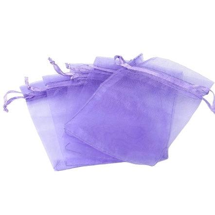 Organza zakje paars 11 x 9 cm.