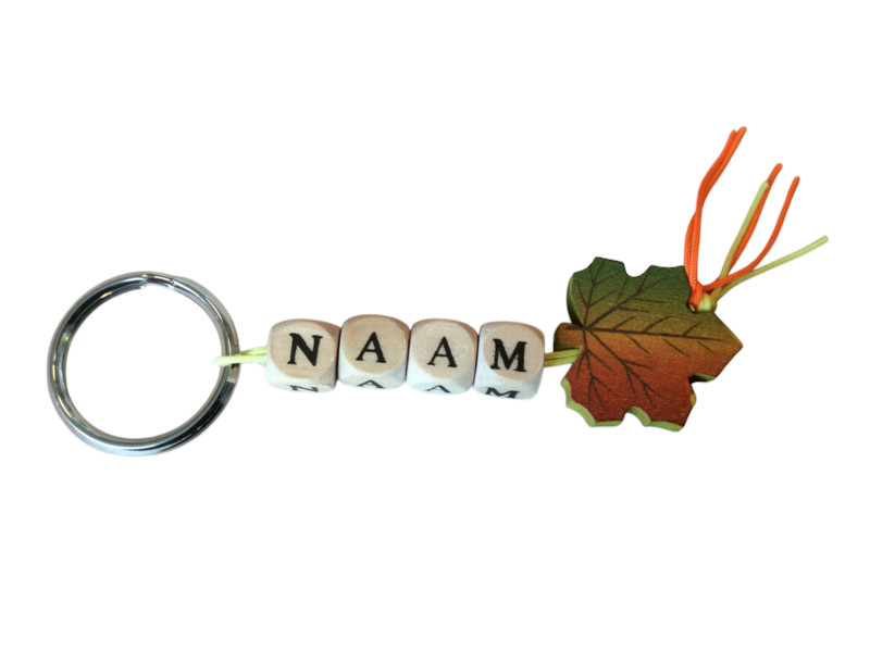 Naamsleutelhanger herfstblad
