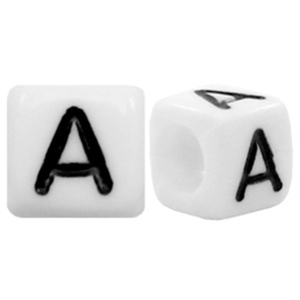 Acryl letterkralen wit (vierkant)