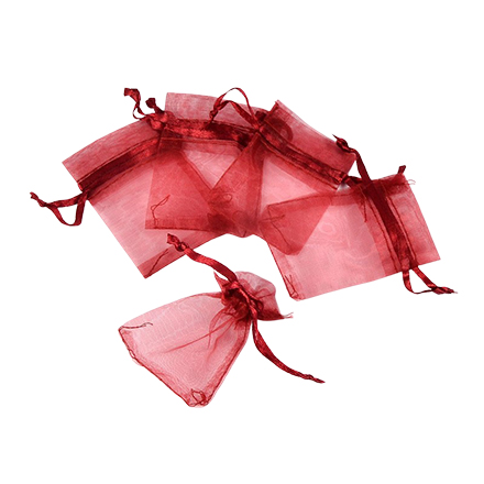 Organza zakje rood 12 x 9 cm.