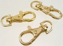 Metalen musketon sluiting goudkleur 37 mm.
