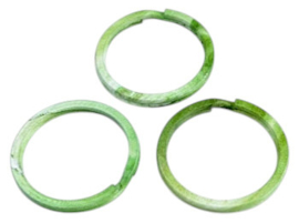 Metalen sleutelhangerring groen 30 mm.