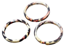 Metalen sleutelhangerring oranje/bruin 30 mm.