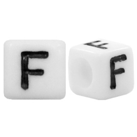 Acryl letterkraal wit F (vierkant)