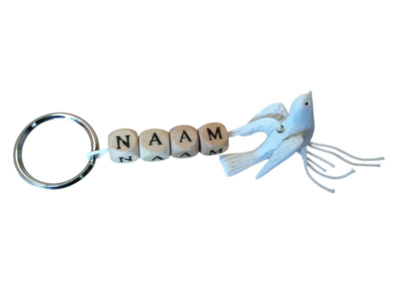 Naamsleutelhanger duif