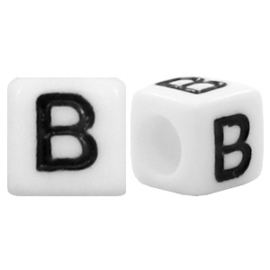 Acryl letterkraal wit B (vierkant)