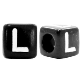 Acryl letterkraal zwart L  (vierkant)