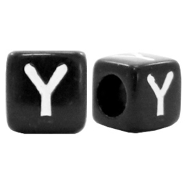 Acryl letterkraal zwart Y  (vierkant)