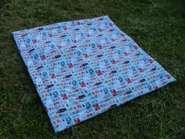 Speelkleed auto blauw/multi 150 x 150 cm