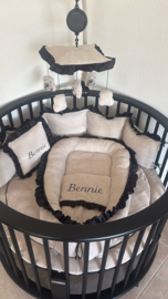 Set rond Bennie nicky velours met satijnen ruche