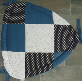 Boxkleed Tripus patchwork olifantjes/katoen ster/wafelkatoen