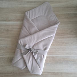 Babywrap deken nicky velours met striklint katoen de luxe