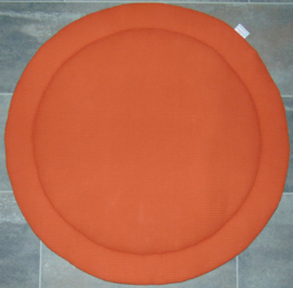 (V) Boxkleed rond wafelkatoen terra/katoen lelie zwart/wit 95 cm