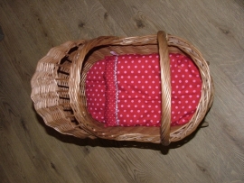 Aankleding poppenwagen rood/roze/zilver