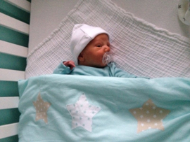 Babykamer set met naam mint/beige