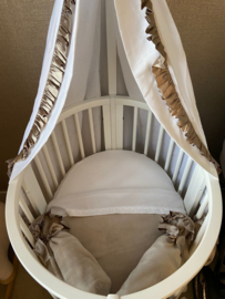 Wieghemel stokke off-white/beige satijnen ruche