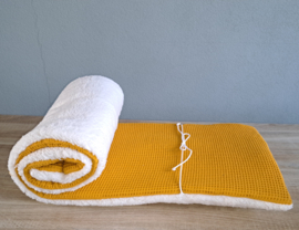 Zacht kussen kallax wafelkatoen/bont stof teddy 39 x 147 cm
