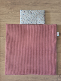 Dekbedovertrekset hartjes pastel/wafelkatoen