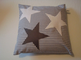 Kinderkamer set patchwork grijs/wit met zilveren sterren
