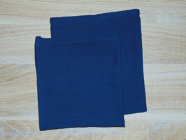 (V) Hydrofiel set monddoekje en washandje donkerblauw