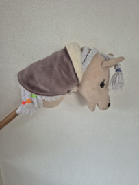 (V) Hobbyhorse dekentje taupe/crème