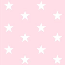 Katoen grote sterren poederroze (012)