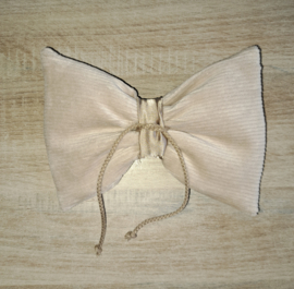 Strik rib velours/satijn met koordbevestiging